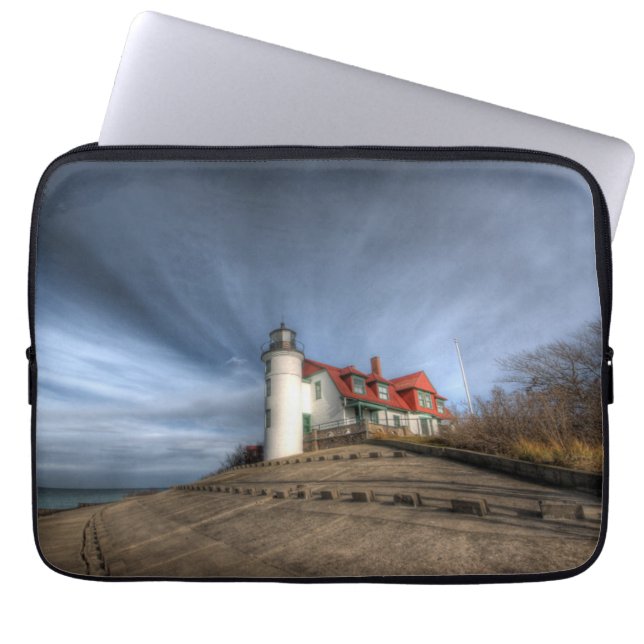 Lighthouses | Point Betsie Lake Michigan Laptop Sleeve (Voorkant)