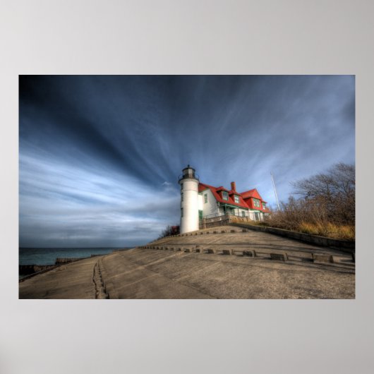 Lighthouses | Point Betsie Lake Michigan Poster (Voorkant)