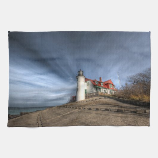 Lighthouses | Point Betsie Lake Michigan Theedoek (Horizontaal)