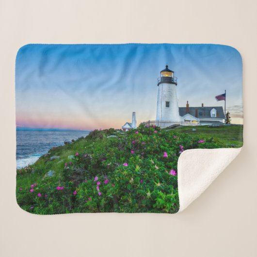 Lighthouses | Point Lighthouse Bristol  Maine Sherpa Deken (Voorkant (horizontaal))