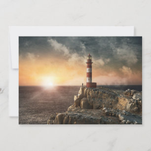 Lighthouses Red & White Lighthouse Bedankkaart