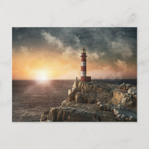 Lighthouses Red & White Lighthouse Briefkaart