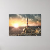 Lighthouses Red & White Lighthouse Canvas Afdruk (Voorkant)