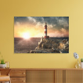 Lighthouses Red & White Lighthouse Canvas Afdruk (Insitu (Woonkamer))