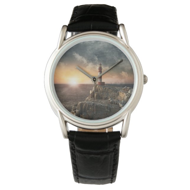 Lighthouses Red & White Lighthouse Horloge (Voorkant)