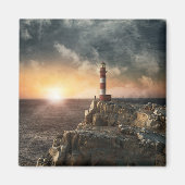 Lighthouses Red & White Lighthouse Magneet (Voorkant)
