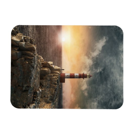 Lighthouses Red & White Lighthouse Magneet (Horizontaal)