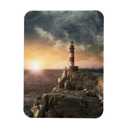 Lighthouses Red & White Lighthouse Magneet (Verticaal)