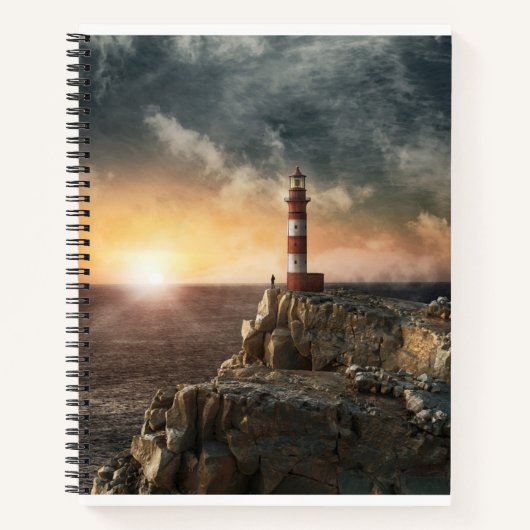 Lighthouses Red & White Lighthouse Notitieboek (Voorkant)