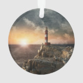 Lighthouses | Red & White Lighthouse Ornament (achterkant)
