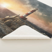 Lighthouses Red & White Lighthouse Sherpa Deken (3/4)