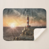 Lighthouses Red & White Lighthouse Sherpa Deken (Voorkant (horizontaal))