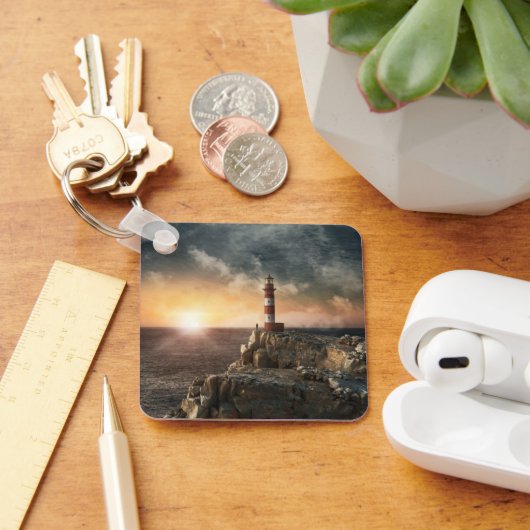 Lighthouses Red & White Lighthouse Sleutelhanger (Bureau)