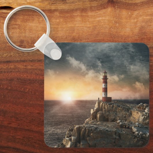 Lighthouses Red & White Lighthouse Sleutelhanger (Voorkant)