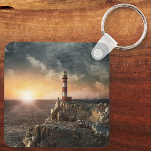 Lighthouses Red & White Lighthouse Sleutelhanger (Achterkant)