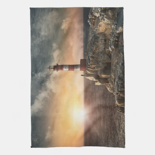 Lighthouses Red & White Lighthouse Theedoek (Verticaal)