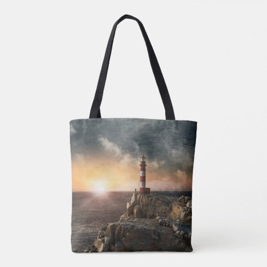 Lighthouses Red & White Lighthouse Tote Bag (Achterkant)