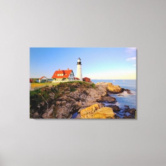 Lighthouses Rockport Lighthouse Maine Canvas Afdruk (Voorkant)