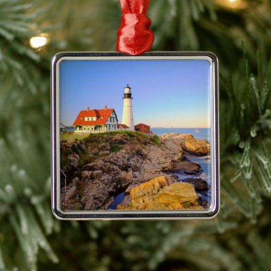 Lighthouses Rockport Lighthouse Maine Metalen Ornament (Boom)