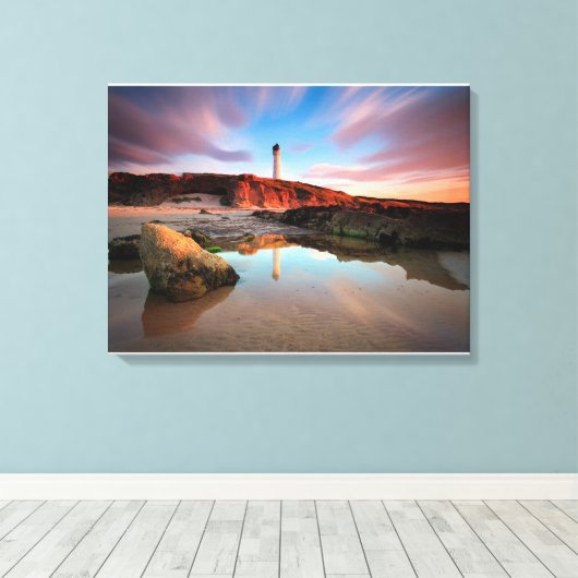 Lighthouses | Sea-Light Lossiemouth Scotland Canvas Afdruk (Insitu (Houten vloer))