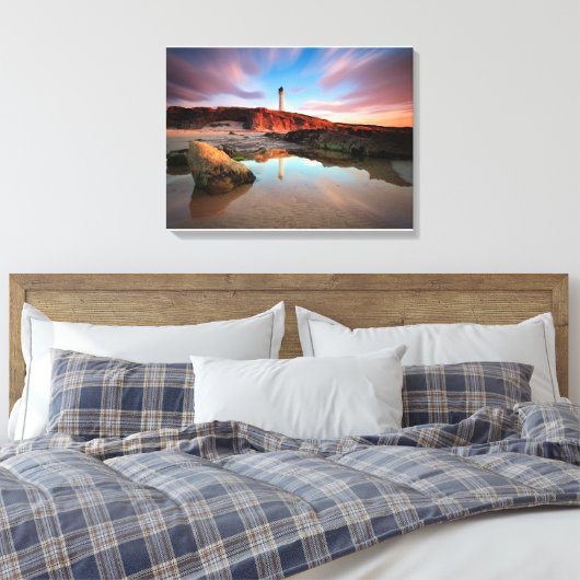 Lighthouses | Sea-Light Lossiemouth Scotland Canvas Afdruk (Insitu (Slaapkamer))