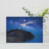 Lighthouses Starry Night Lighthouse Bedankkaart (Staand voorkant)