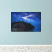 Lighthouses Starry Night Lighthouse Canvas Afdruk (Insitu (Houten vloer))