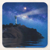 Lighthouses Starry Night Lighthouse Kartonnen Onderzetters (Voorkant)