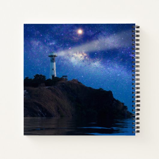 Lighthouses Starry Night Lighthouse Notitieboek (Achterkant)