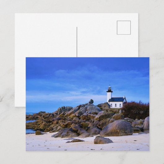 Lighthouses Vuurtoren van Pontusval France Finiste Briefkaart (Voorkant / Achterkant)