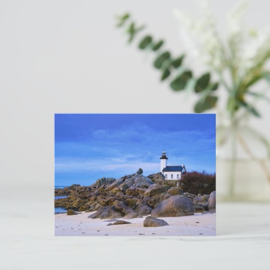 Lighthouses Vuurtoren van Pontusval France Finiste Briefkaart (Staand voorkant)