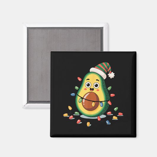 Lighting Avocado Ugly Christmas Sweater Guacamole  Magneet (Voorkant / Achterkant)