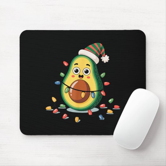Lighting Avocado Ugly Christmas Sweater Guacamole Muismat (Met muis)