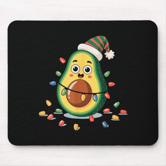 Lighting Avocado Ugly Christmas Sweater Guacamole Muismat (Voorkant)