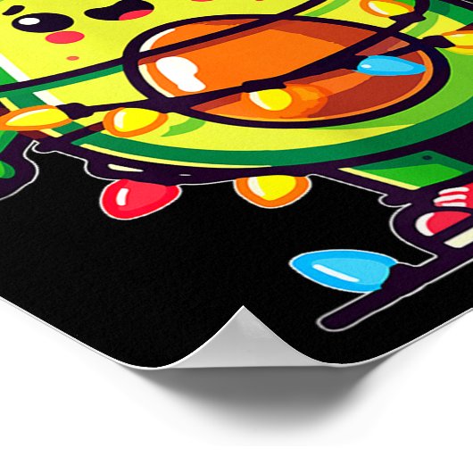 Lighting Avocado Ugly Christmas Sweater Guacamole  Poster (Hoek)