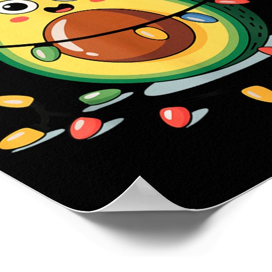 Lighting Avocado Ugly Christmas Sweater Guacamole  Poster (Hoek)