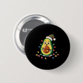 Lighting Avocado Ugly Christmas Sweater Guacamole Ronde Button 5,7 Cm (Voorkant /achterkant)