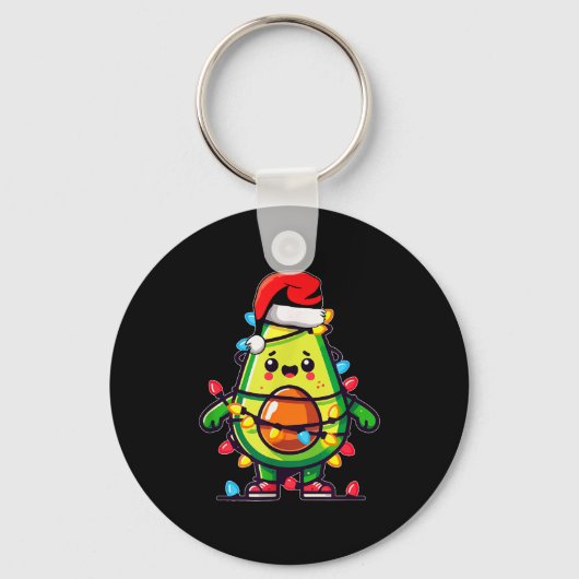 Lighting Avocado Ugly Christmas Sweater Guacamole Sleutelhanger (Voorkant)