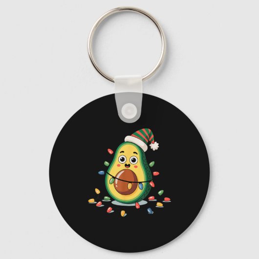 Lighting Avocado Ugly Christmas Sweater Guacamole  Sleutelhanger (Voorkant)