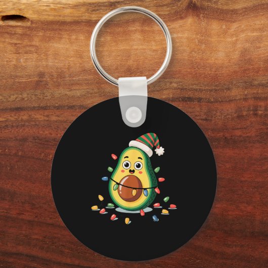 Lighting Avocado Ugly Christmas Sweater Guacamole Sleutelhanger (Voorkant)