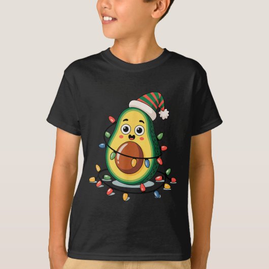 Lighting Avocado Ugly Christmas Sweater Guacamole  T-shirt (Voorkant)