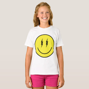 Lighting Bolt Eyes Emoji Gele Gezicht Emoticon T-shirt