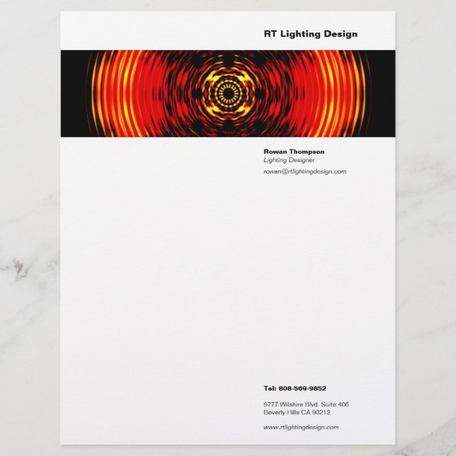 Lighting Designer Letterhead Briefhoofd (Voorkant)