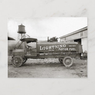 Lighting Motor Brandstof Truck, 1920 Briefkaart