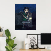 Lighting the Way gothic fairy lantern Art Print (Thuiskantoor)