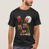 Lighting Tree Santa Riding Red Panda T-shirt (Voorkant)