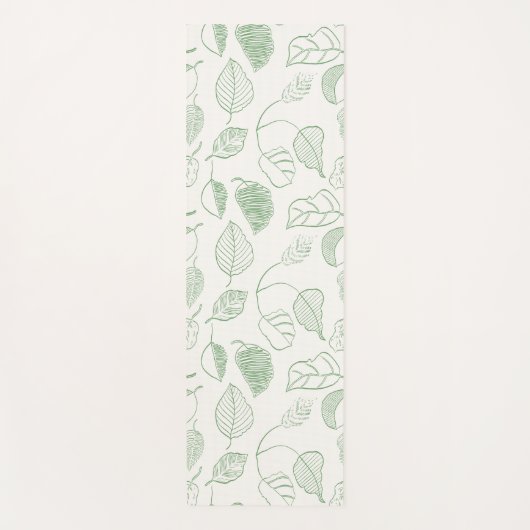Lightleaf Flow Monochromatisch Lichtgroen Wit Yogamat (Voorkant)