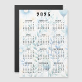 Lightly Floral Design 2026 Calendar Magnetic Card (Voorkant / Achterkant)