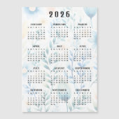 Lightly Floral Design 2026 Calendar Magnetic Card (Voorkant)