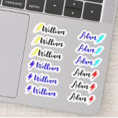 Lightning 12 kleine grillige naamlabels set sticker